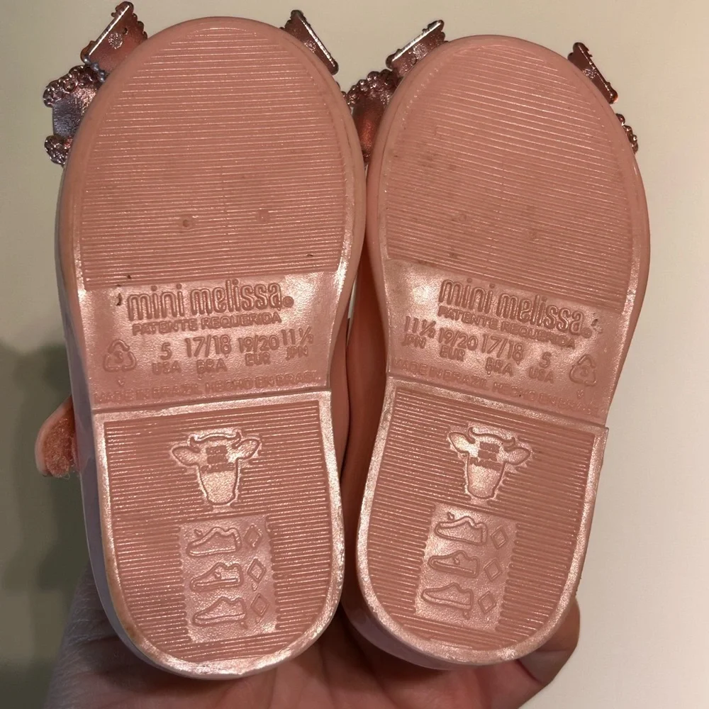 Mini Melissa Sweet Love | Sparkly Pink Dress Shoes with Bow | toddler 5